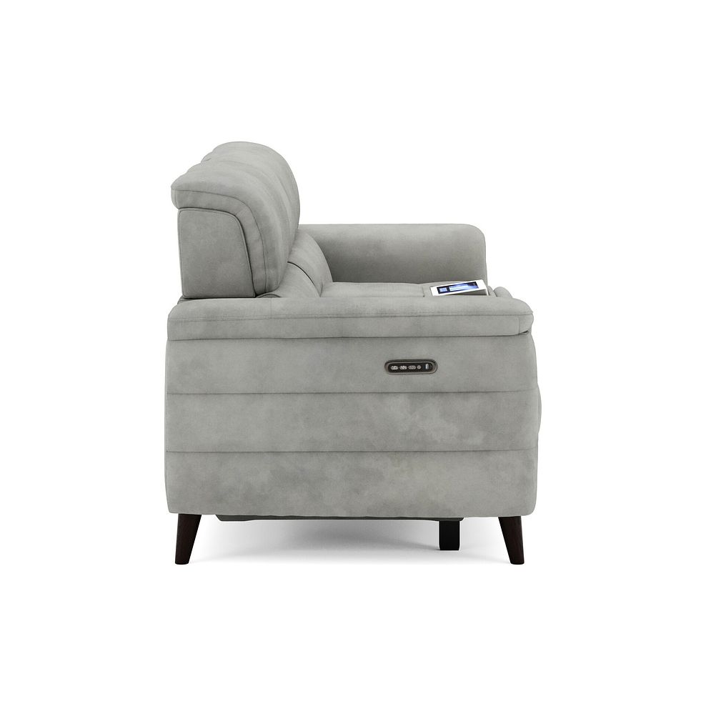 Cassius 2.5 Seater Power Recliner Console Sofa with Smart Screen and Speakers in Dexter Stone Fabric 4