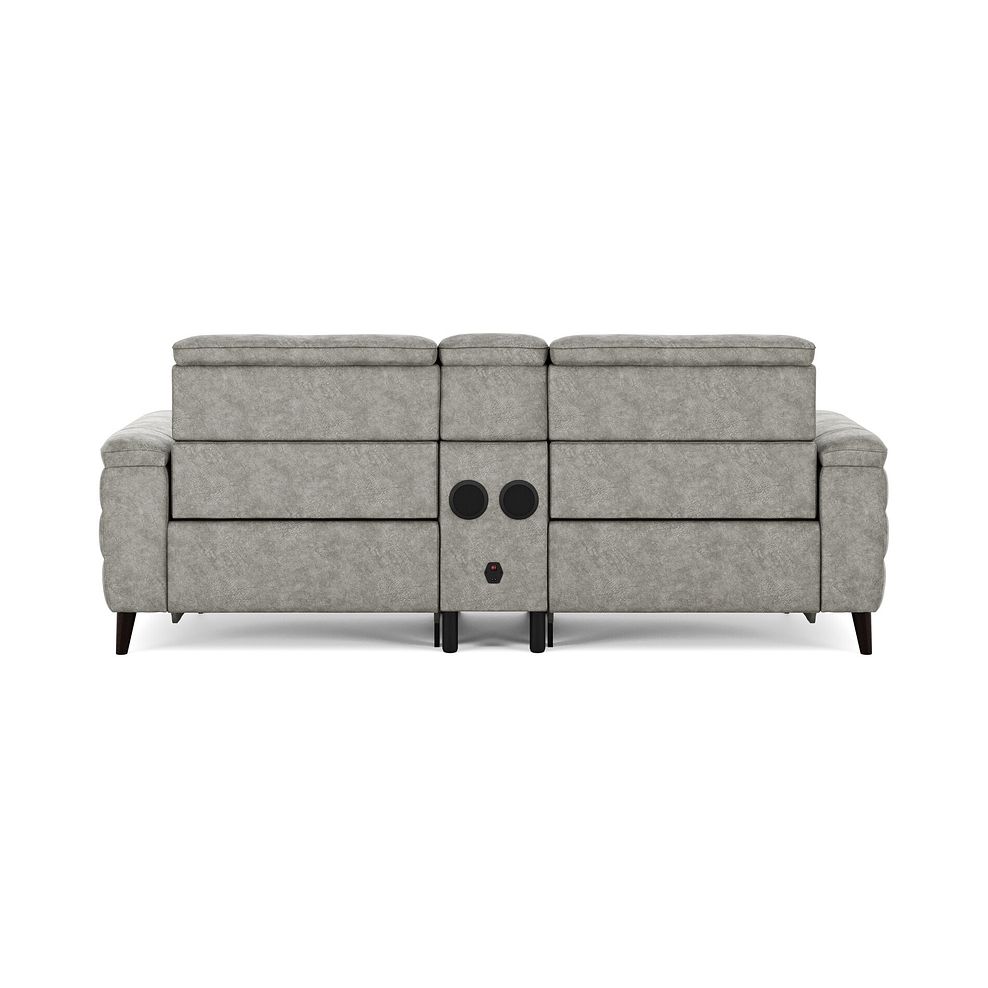 Cassius 2.5 Seater Power Recliner Console Sofa with Smart Screen and Speakers in Marble Mink Fabric 6