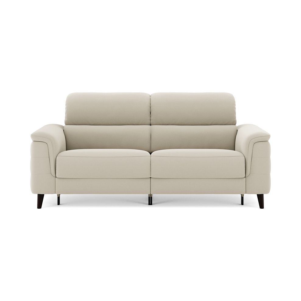 Cassius 3 Seater Power Recliner Sofa in Bella Barley White Fabric 3