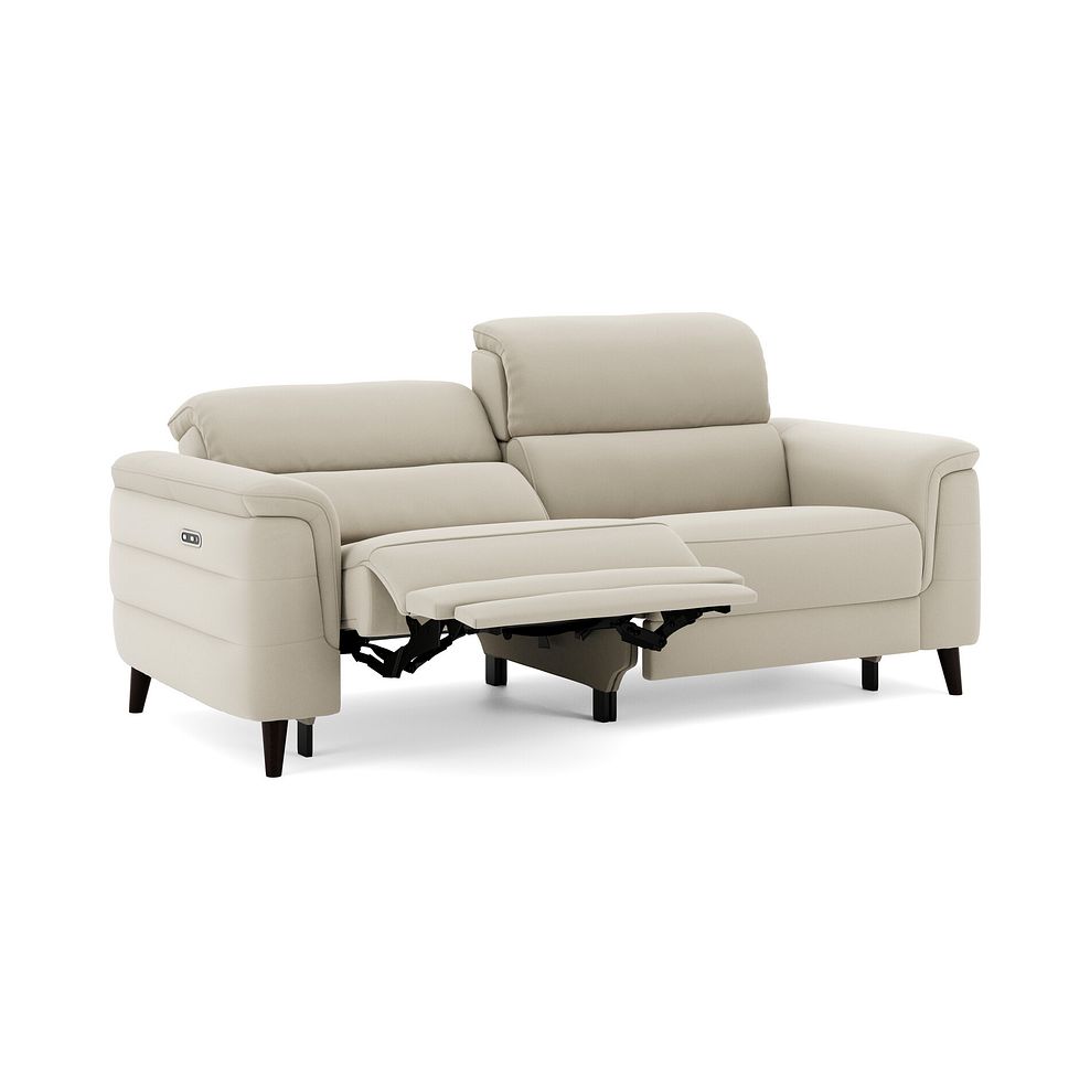 Cassius 3 Seater Power Recliner Sofa in Bella Barley White Fabric 2