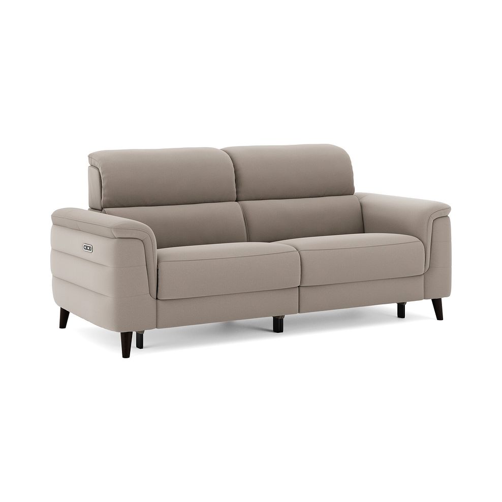 Cassius 3 Seater Power Recliner Sofa in Bella Latte Fabric 1