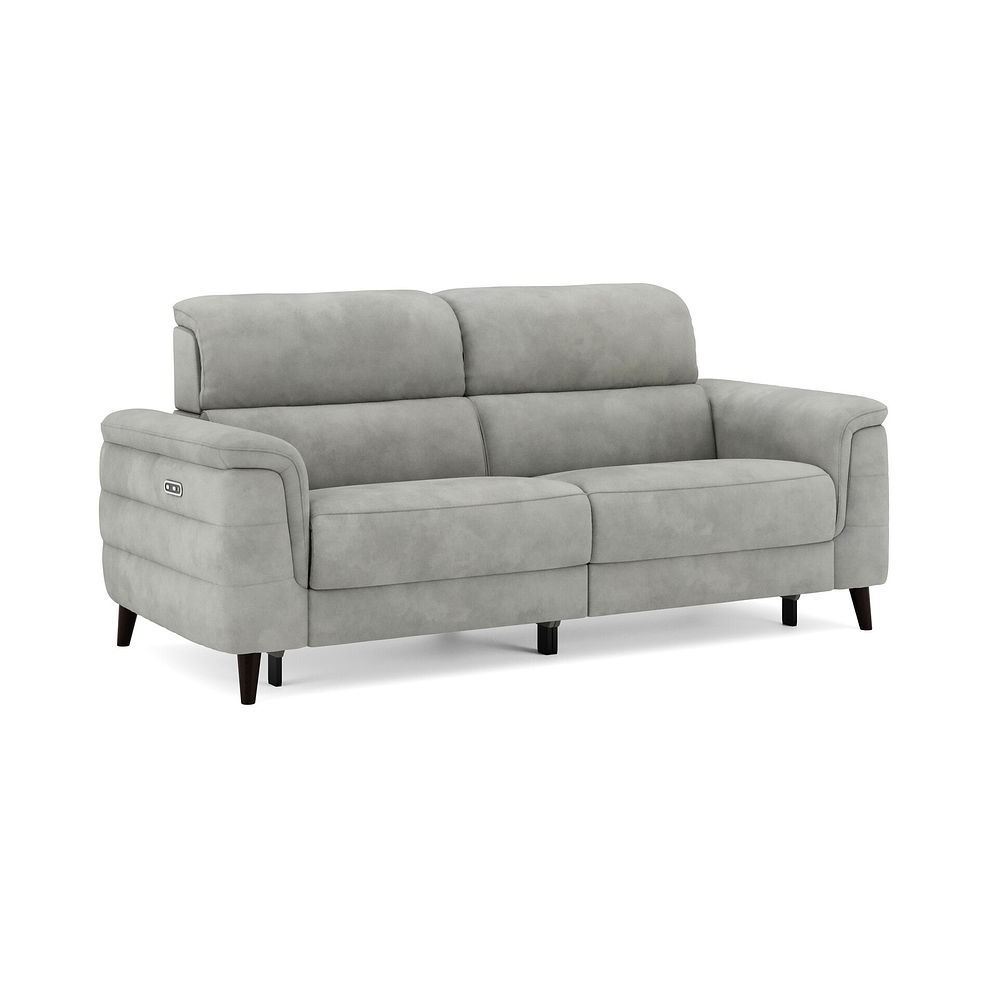 Cassius 3 Seater Power Recliner Sofa in Dexter Stone Fabric 1