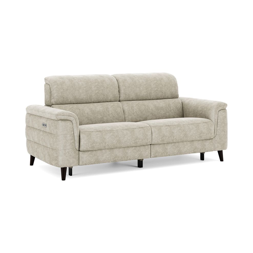 Cassius 3 Seater Power Recliner Sofa in Marble Cream Fabric 1