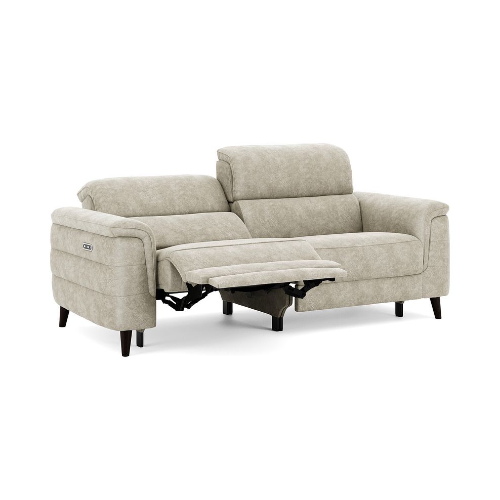 Cassius 3 Seater Power Recliner Sofa in Marble Cream Fabric 2