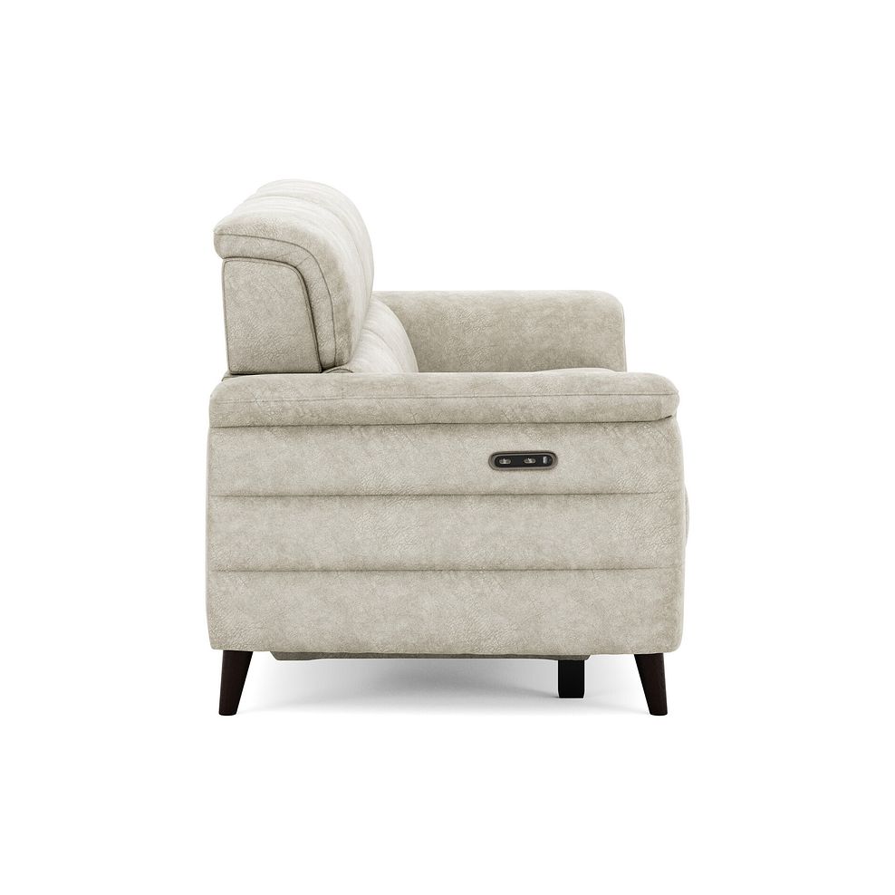 Cassius 3 Seater Power Recliner Sofa in Marble Cream Fabric 4