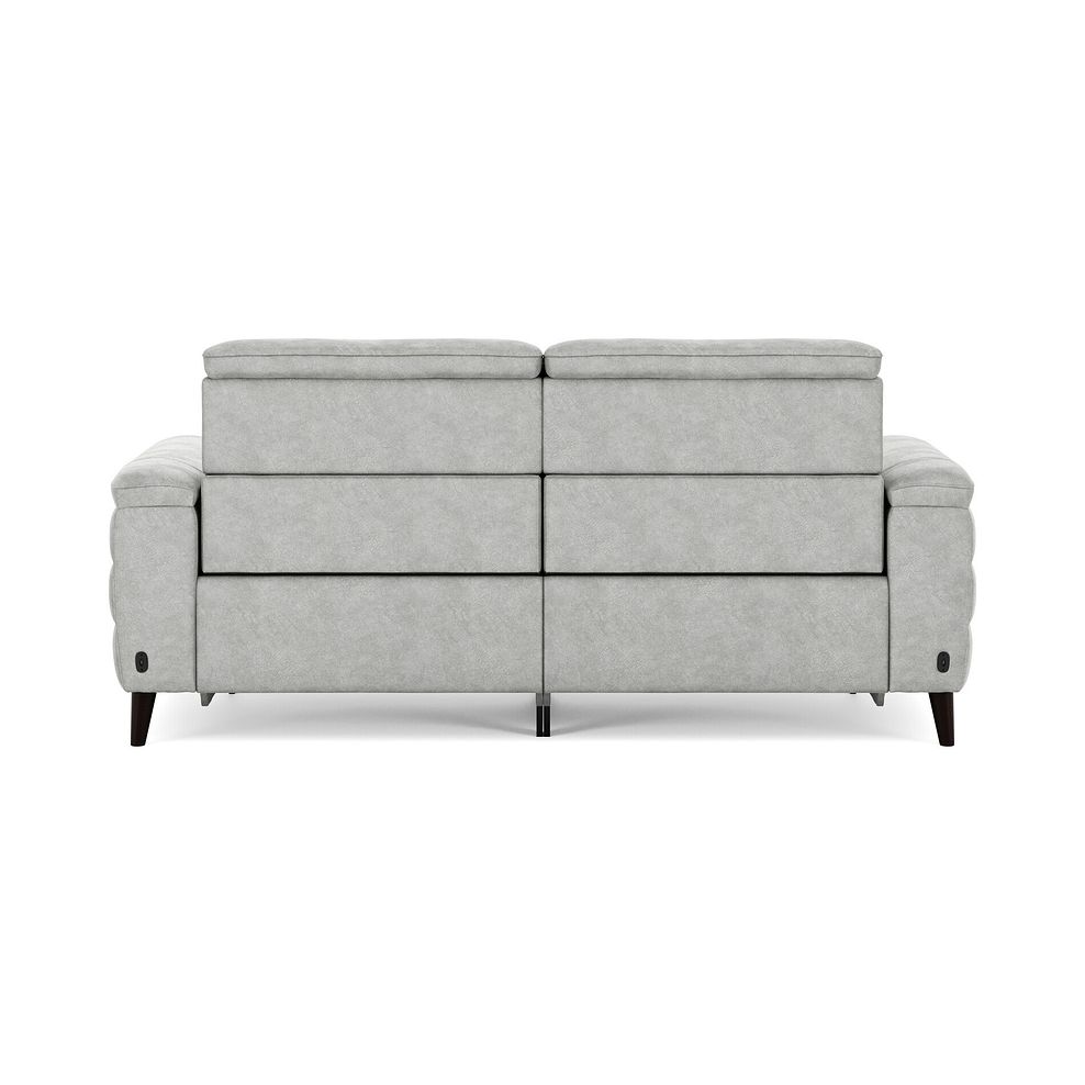 Cassius 3 Seater Power Recliner Sofa in Marble Silver Fabric 6