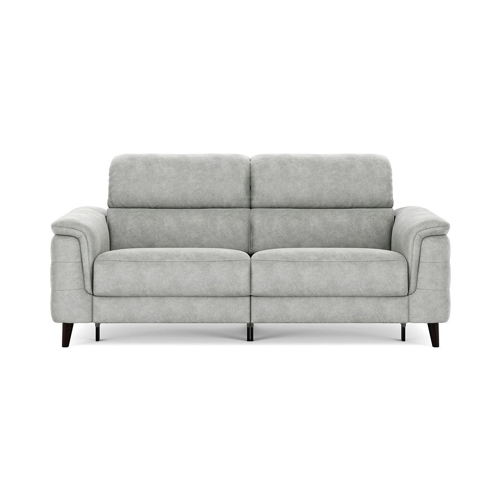 Cassius 3 Seater Power Recliner Sofa in Marble Silver Fabric 3