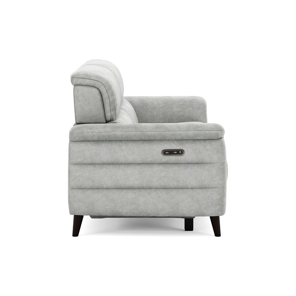 Cassius 3 Seater Power Recliner Sofa in Marble Silver Fabric 4