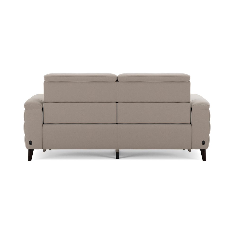 Cassius 3 Seater Power Recliner Sofa with Adjustable Power Headrests and Speakers in Bella Latte Fabric 6