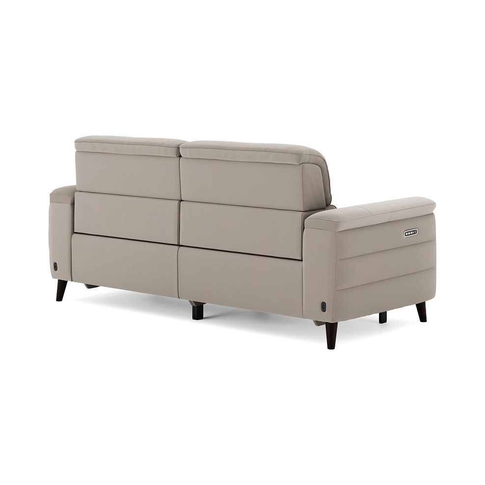 Cassius 3 Seater Power Recliner Sofa with Adjustable Power Headrests and Speakers in Bella Latte Fabric 5