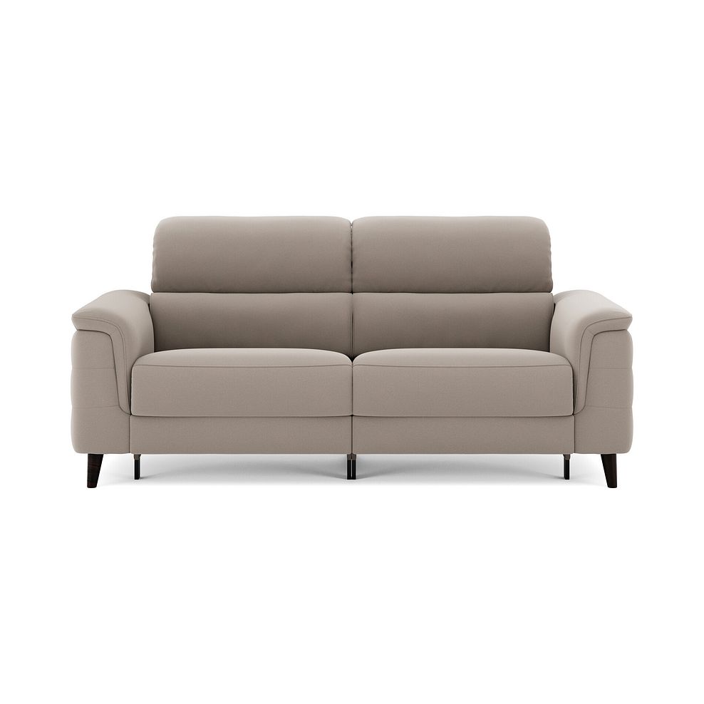 Cassius 3 Seater Power Recliner Sofa with Adjustable Power Headrests and Speakers in Bella Latte Fabric 3
