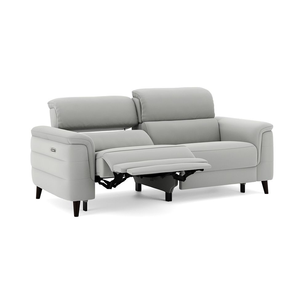 Cassius 3 Seater Power Recliner Sofa with Adjustable Power Headrests and Speakers in Bella Lead Grey Fabric 2