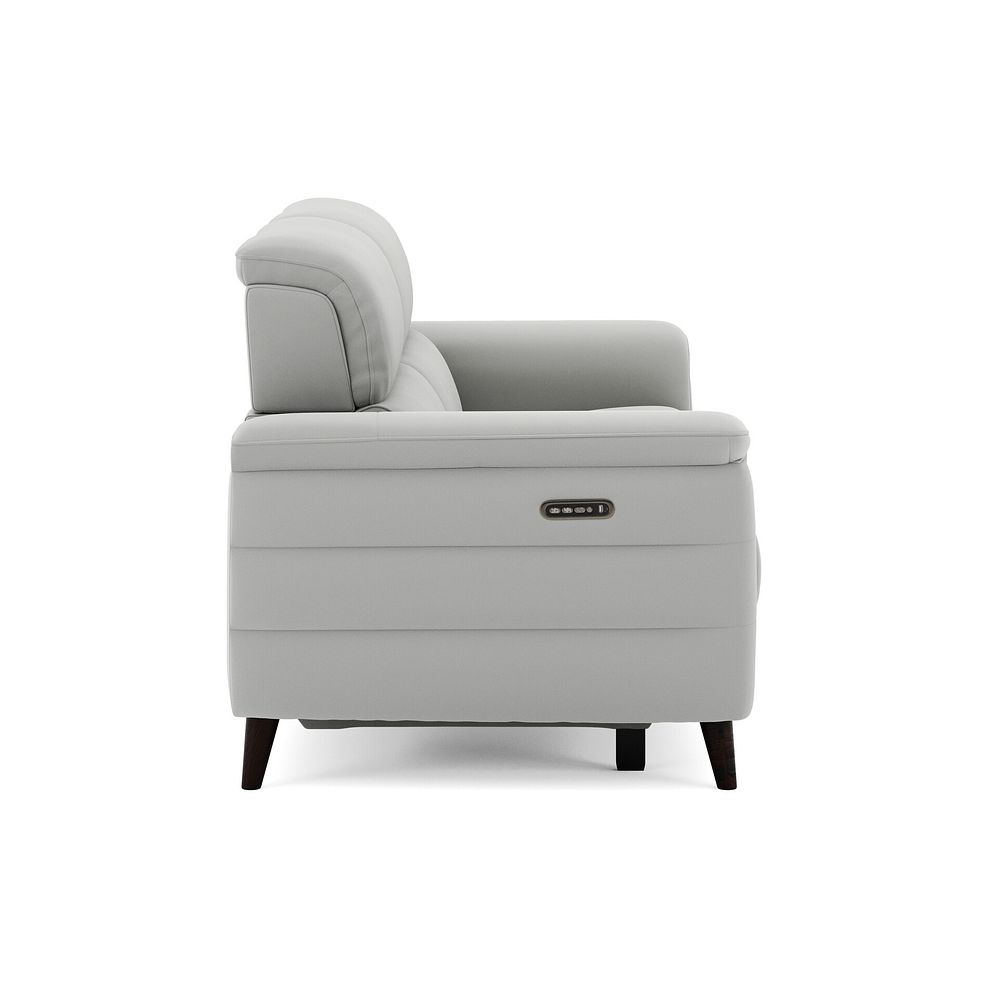 Cassius 3 Seater Power Recliner Sofa with Adjustable Power Headrests and Speakers in Bella Lead Grey Fabric 4