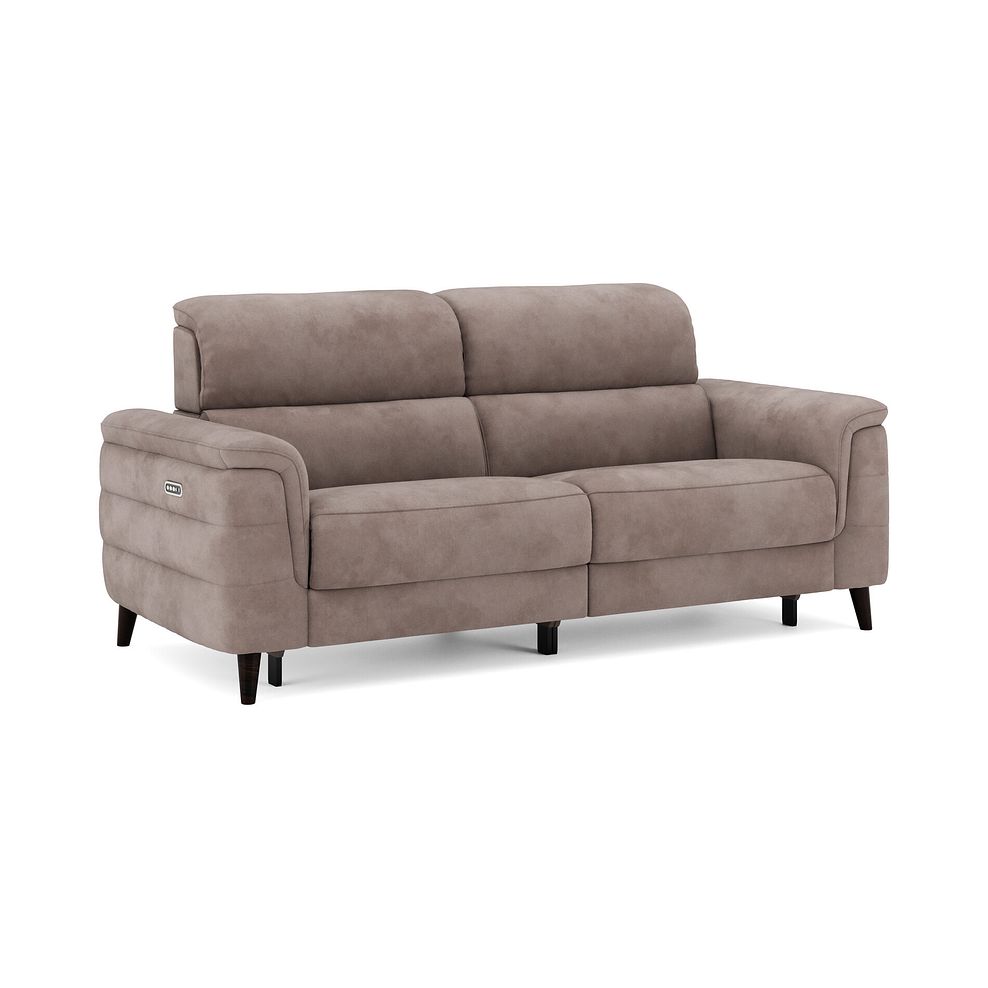 Cassius 3 Seater Power Recliner Sofa with Adjustable Power Headrests and Speakers in Dexter Nutmeg Fabric 1