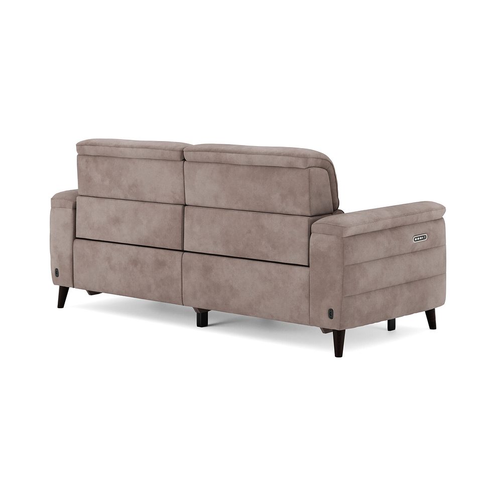 Cassius 3 Seater Power Recliner Sofa with Adjustable Power Headrests and Speakers in Dexter Nutmeg Fabric 5
