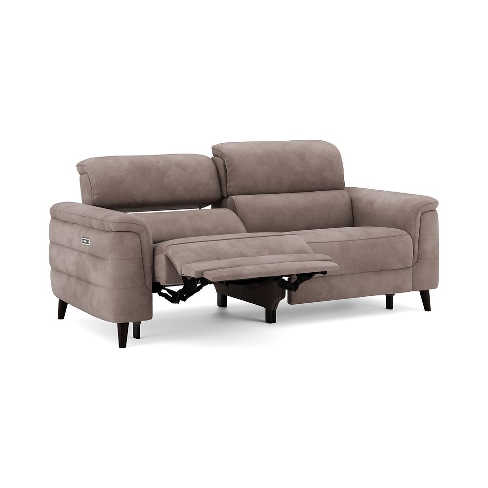 Cassius 3 Seater Power Recliner Sofa with Adjustable Power Headrests and Speakers in Dexter Nutmeg Fabric 2