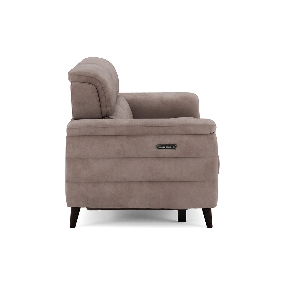Cassius 3 Seater Power Recliner Sofa with Adjustable Power Headrests and Speakers in Dexter Nutmeg Fabric 4