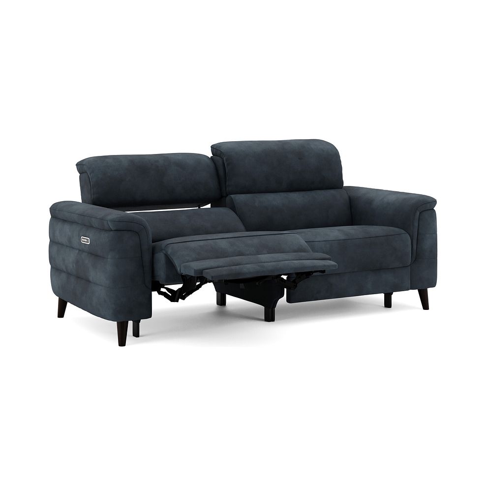 Cassius 3 Seater Power Recliner Sofa with Adjustable Power Headrests and Speakers in Dexter Shadow Fabric 2