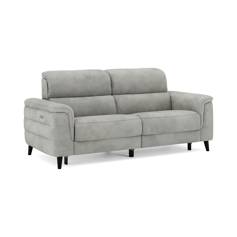 Cassius 3 Seater Power Recliner Sofa with Adjustable Power Headrests and Speakers in Dexter Stone Fabric 1