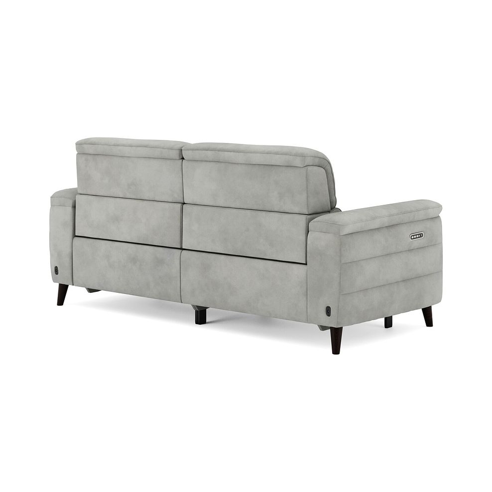 Cassius 3 Seater Power Recliner Sofa with Adjustable Power Headrests and Speakers in Dexter Stone Fabric 5