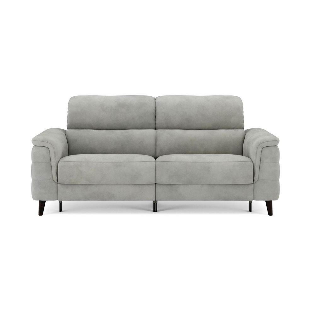 Cassius 3 Seater Power Recliner Sofa with Adjustable Power Headrests and Speakers in Dexter Stone Fabric 3
