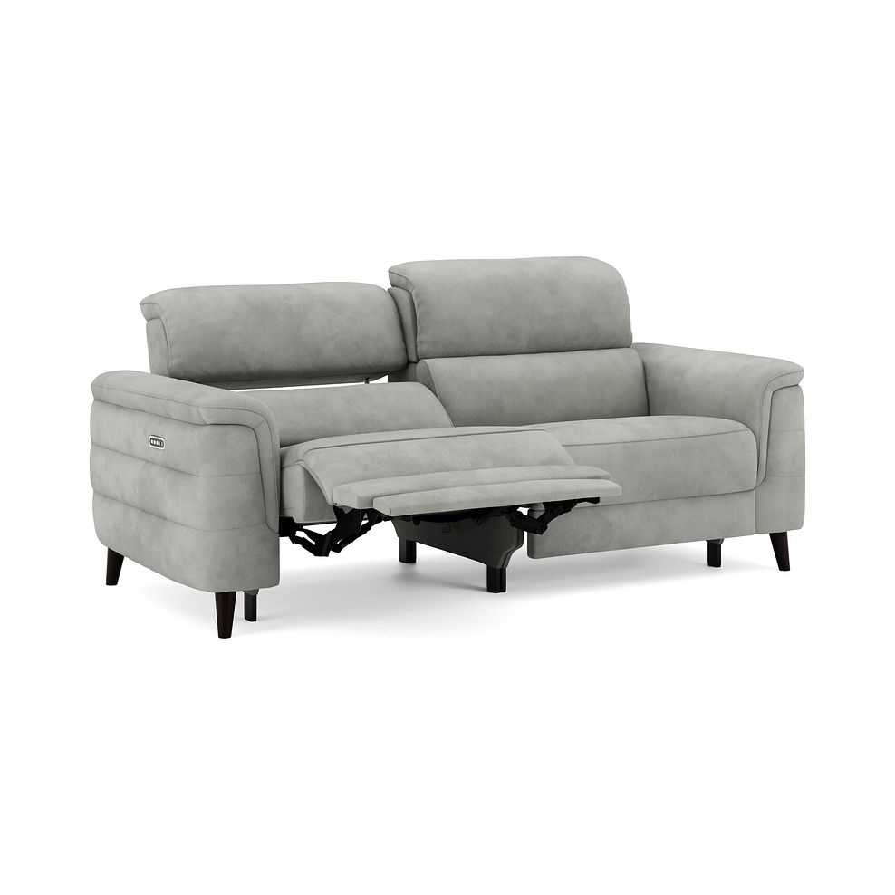Cassius 3 Seater Power Recliner Sofa with Adjustable Power Headrests and Speakers in Dexter Stone Fabric 2