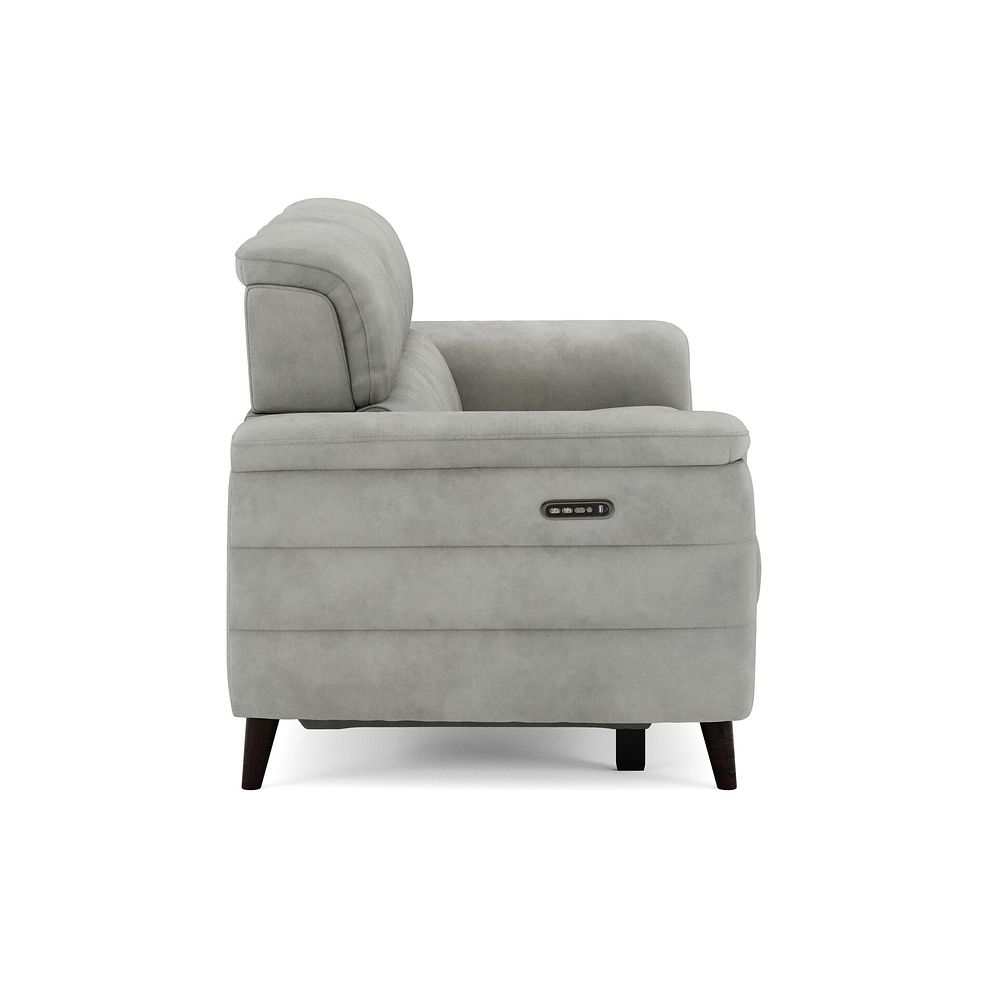 Cassius 3 Seater Power Recliner Sofa with Adjustable Power Headrests and Speakers in Dexter Stone Fabric 4