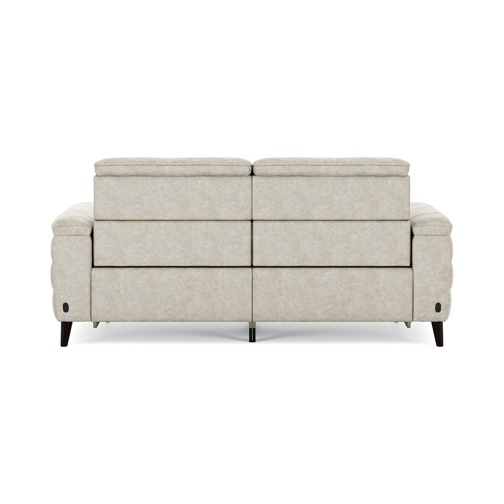 Cassius 3 Seater Power Recliner Sofa with Adjustable Power Headrests and Speakers in Marble Cream Fabric 6