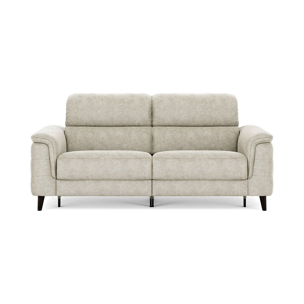 Cassius 3 Seater Power Recliner Sofa with Adjustable Power Headrests and Speakers in Marble Cream Fabric 3