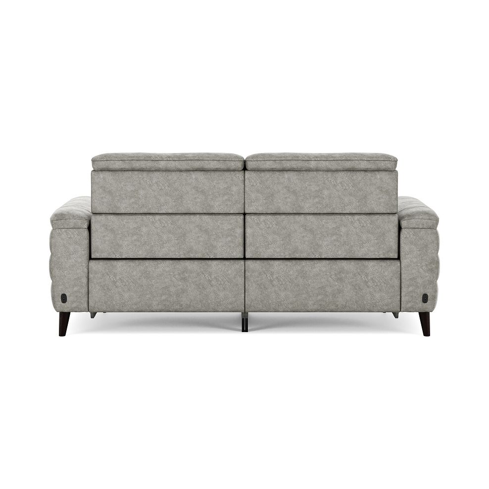 Cassius 3 Seater Power Recliner Sofa with Adjustable Power Headrests and Speakers in Marble Mink Fabric 6