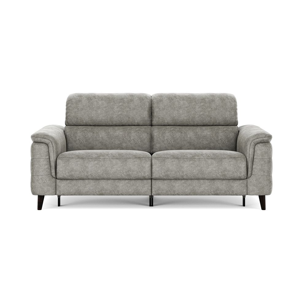 Cassius 3 Seater Power Recliner Sofa with Adjustable Power Headrests and Speakers in Marble Mink Fabric 3