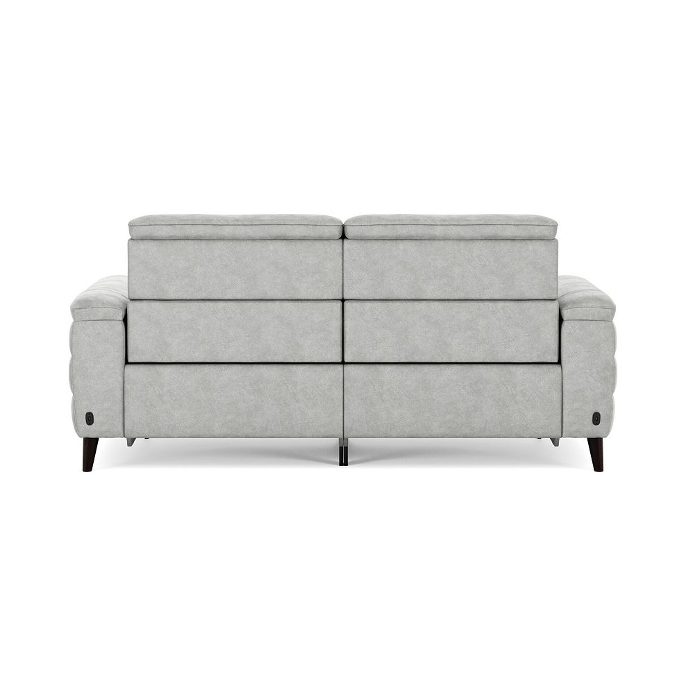 Cassius 3 Seater Power Recliner Sofa with Adjustable Power Headrests and Speakers in Marble Silver Fabric 6