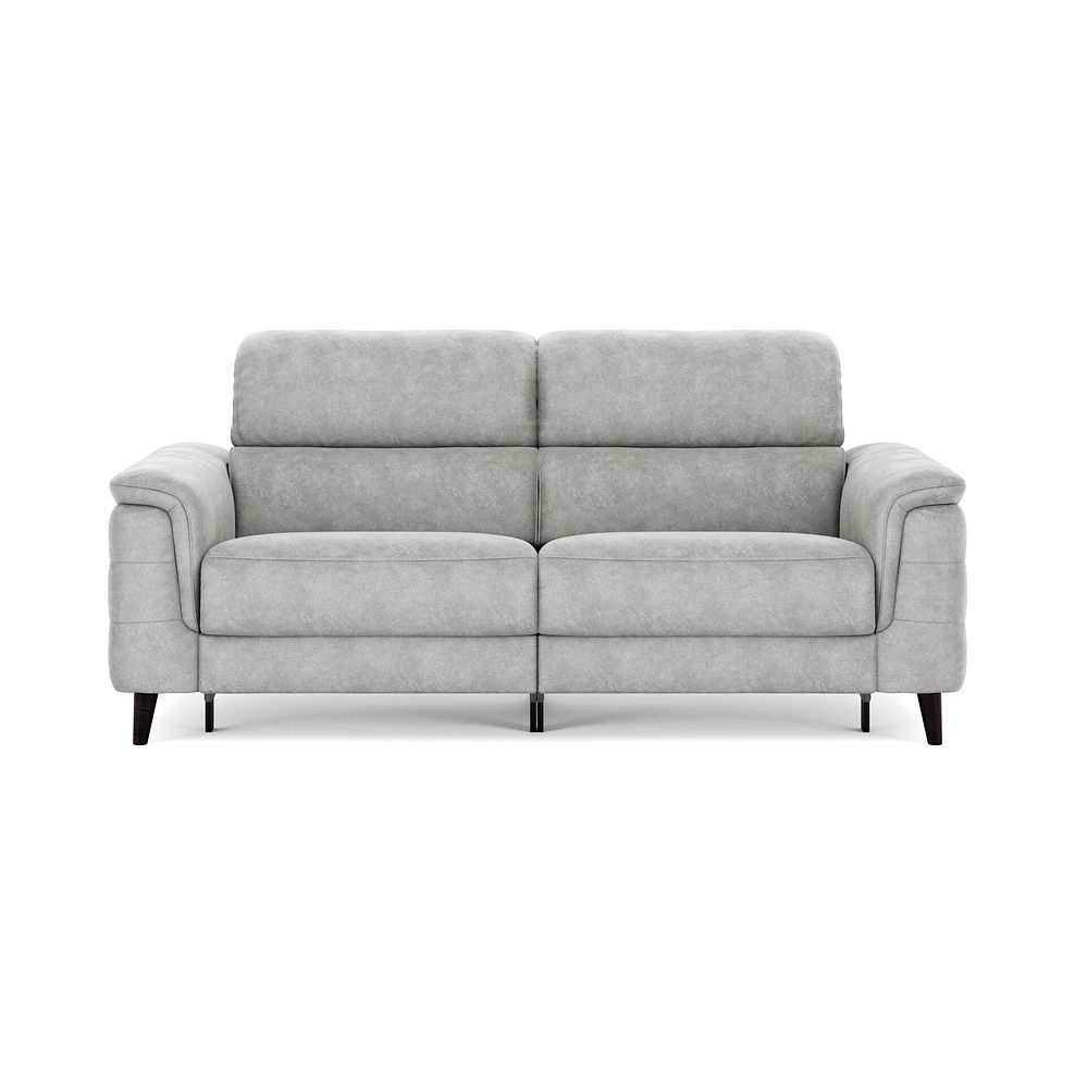 Cassius 3 Seater Power Recliner Sofa with Adjustable Power Headrests and Speakers in Marble Silver Fabric 3