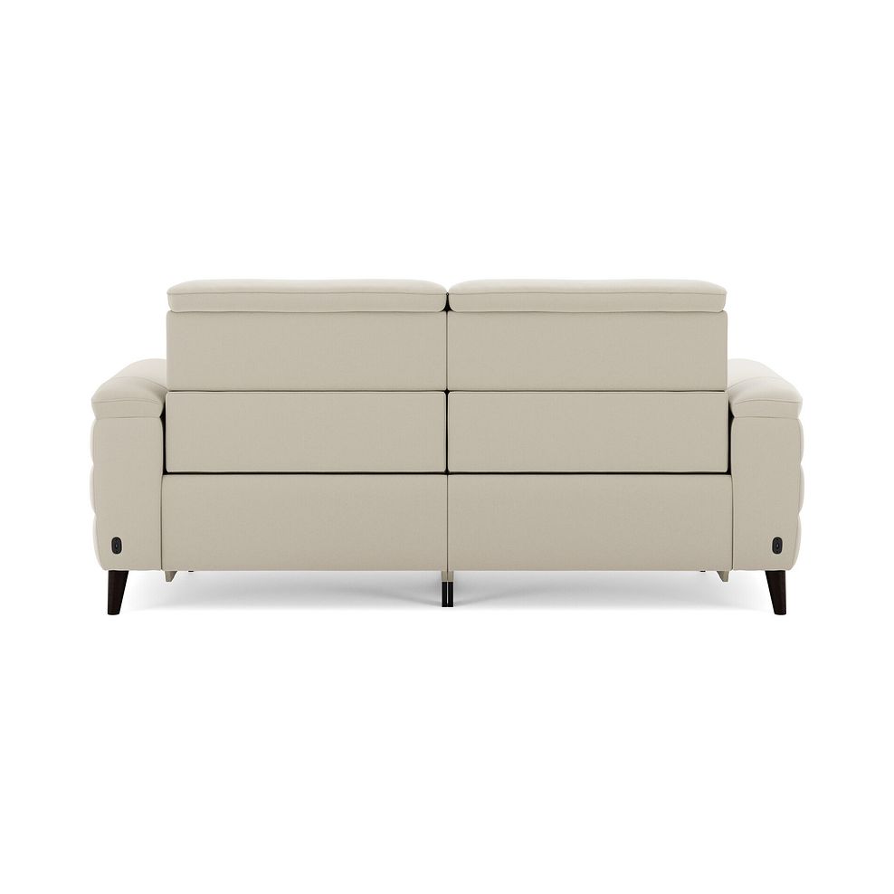 Cassius 3 Seater Power Recliner Sofa with Adjustable Power Headrests in Bella Barley White Fabric 6