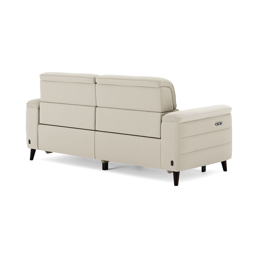 Cassius 3 Seater Power Recliner Sofa with Adjustable Power Headrests in Bella Barley White Fabric 5