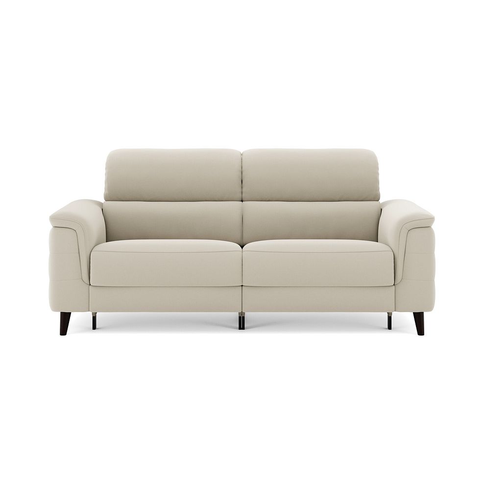 Cassius 3 Seater Power Recliner Sofa with Adjustable Power Headrests in Bella Barley White Fabric 3