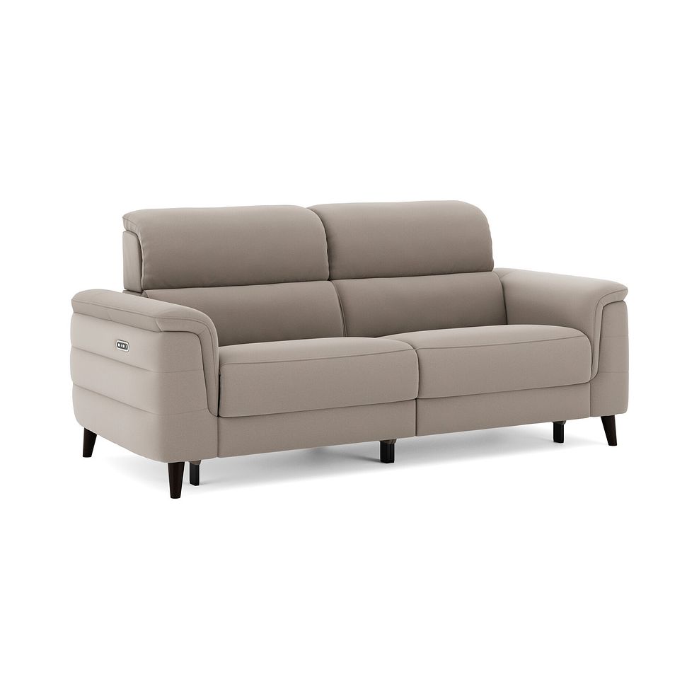 Cassius 3 Seater Power Recliner Sofa with Adjustable Power Headrests in Bella Latte Fabric 1