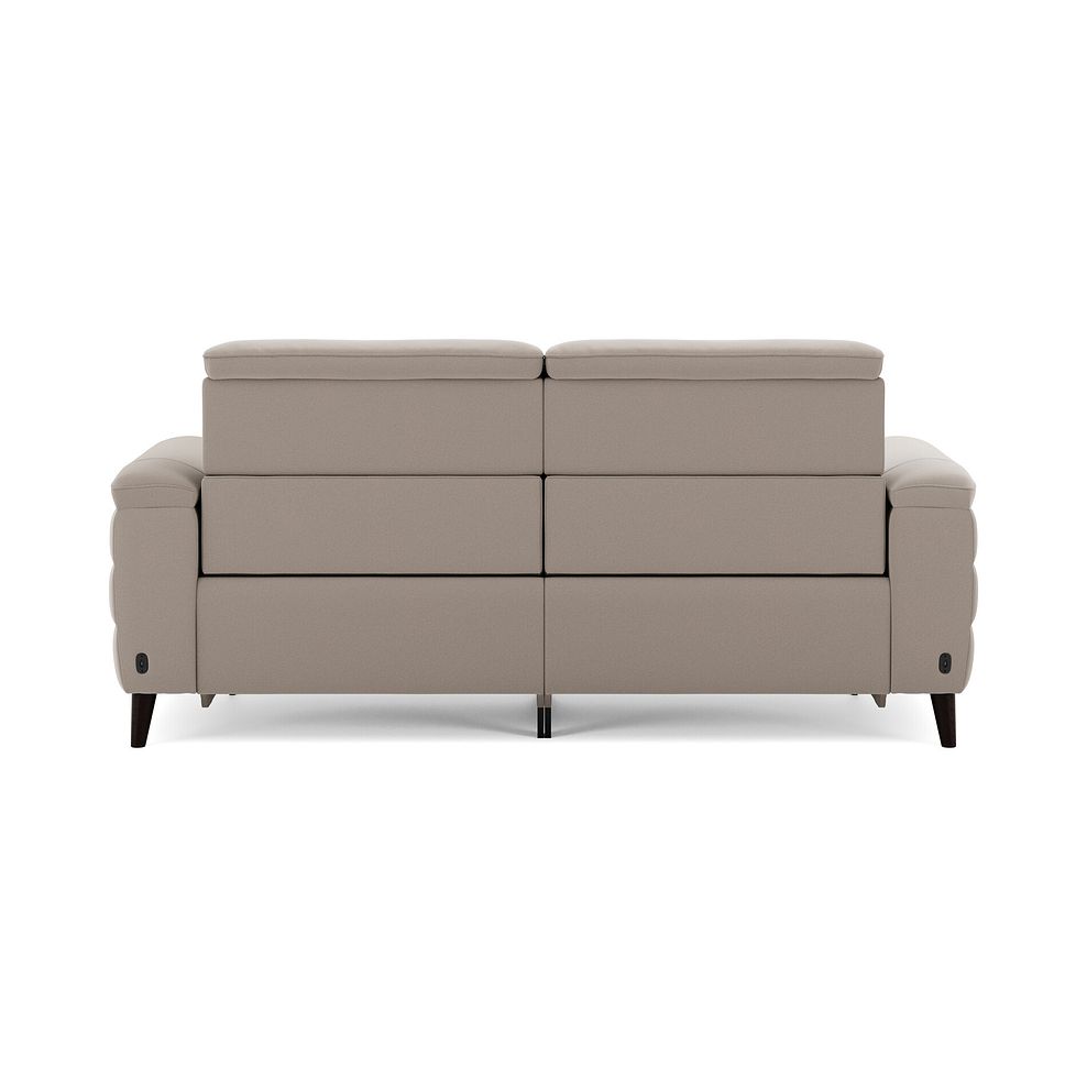 Cassius 3 Seater Power Recliner Sofa with Adjustable Power Headrests in Bella Latte Fabric 6