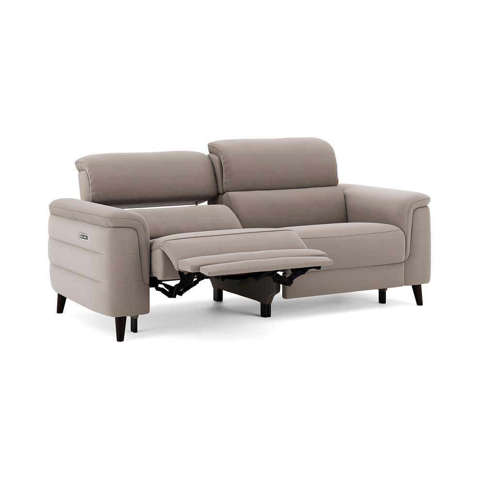 Cassius 3 Seater Power Recliner Sofa with Adjustable Power Headrests in Bella Latte Fabric 2