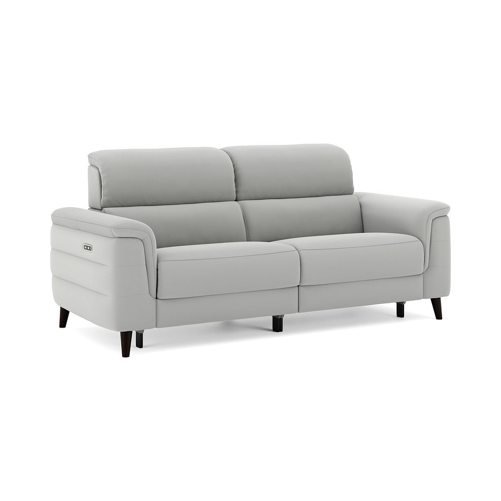 Cassius 3 Seater Power Recliner Sofa with Adjustable Power Headrests in Bella Lead Grey Fabric 1
