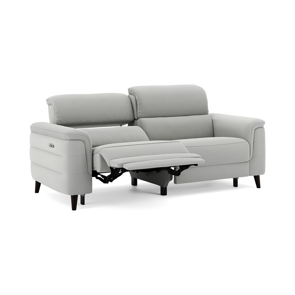 Cassius 3 Seater Power Recliner Sofa with Adjustable Power Headrests in Bella Lead Grey Fabric 2