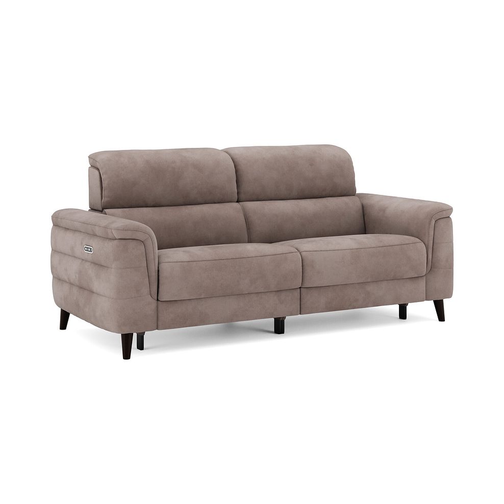 Cassius 3 Seater Power Recliner Sofa with Adjustable Power Headrests in Dexter Nutmeg Fabric 1