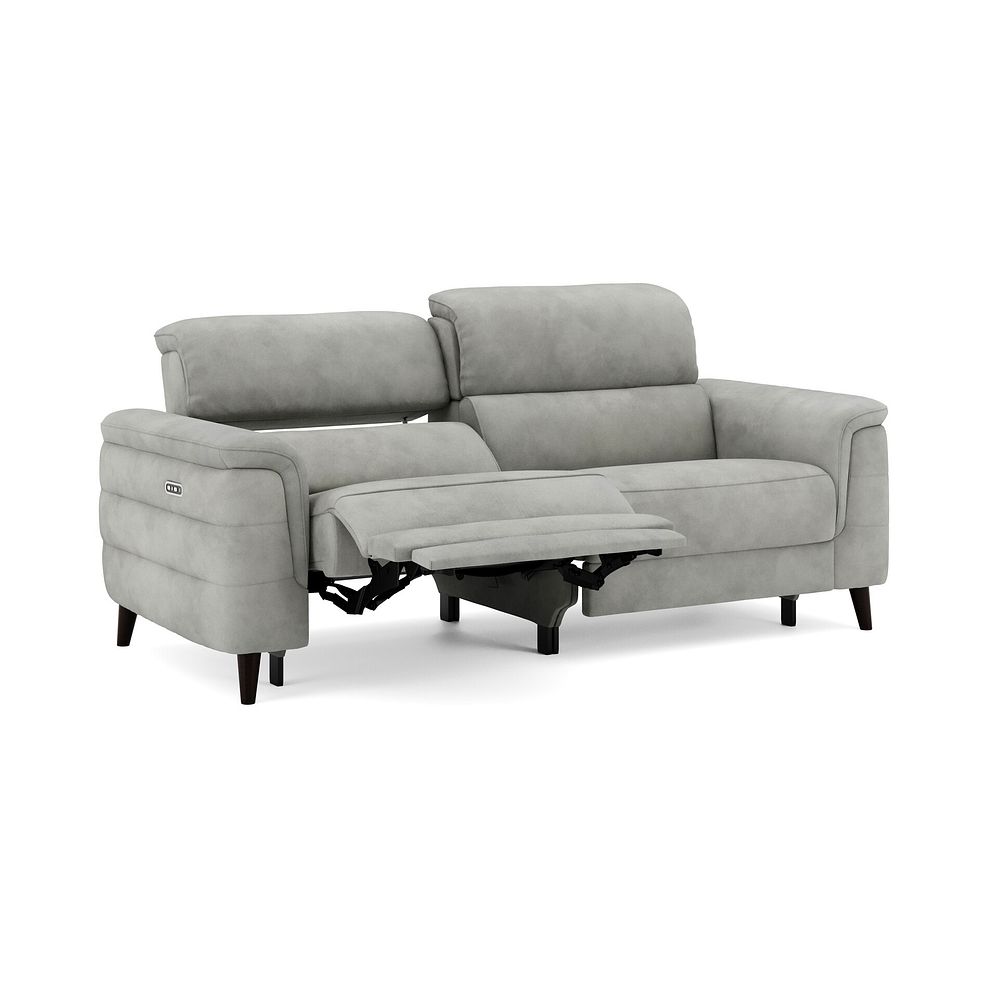 Cassius 3 Seater Power Recliner Sofa with Adjustable Power Headrests in Dexter Stone Fabric 2