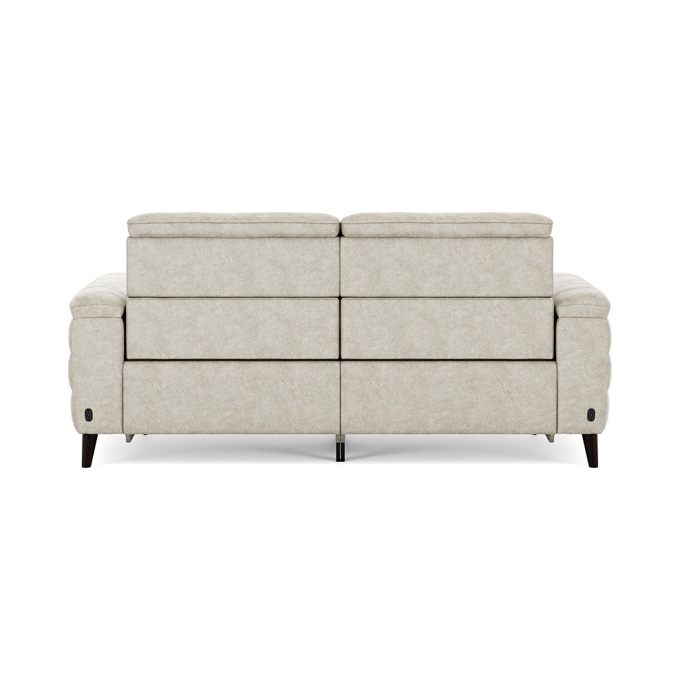 Cassius 3 Seater Power Recliner Sofa with Adjustable Power Headrests in Marble Cream Fabric 6