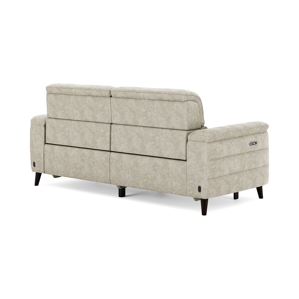 Cassius 3 Seater Power Recliner Sofa with Adjustable Power Headrests in Marble Cream Fabric 5