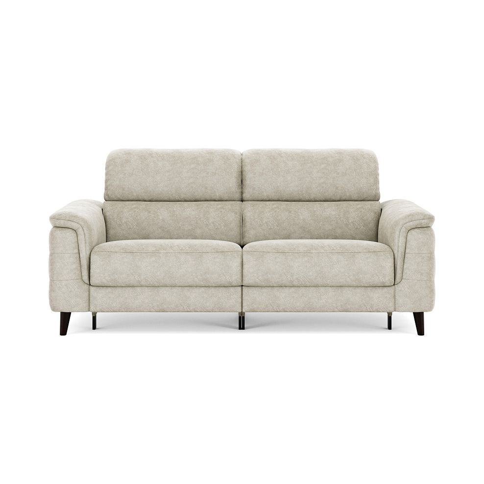 Cassius 3 Seater Power Recliner Sofa with Adjustable Power Headrests in Marble Cream Fabric 3