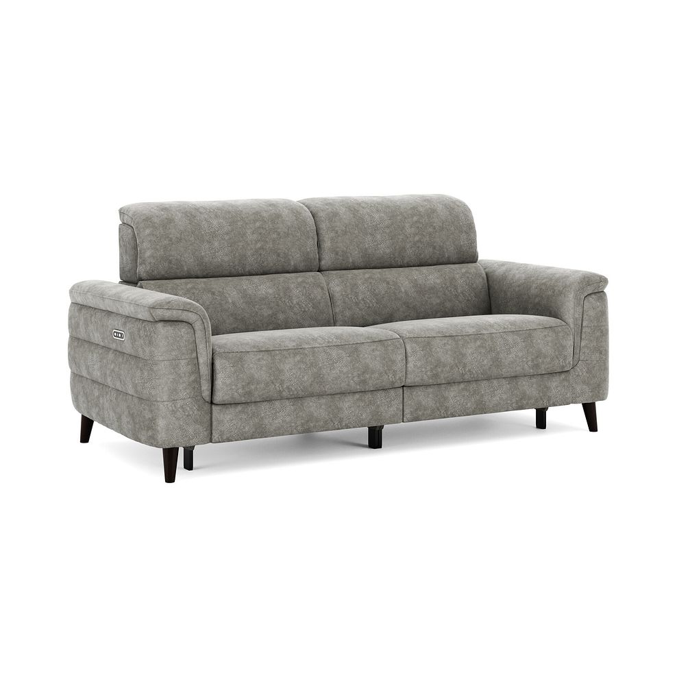 Cassius 3 Seater Power Recliner Sofa with Adjustable Power Headrests in Marble Mink Fabric 1