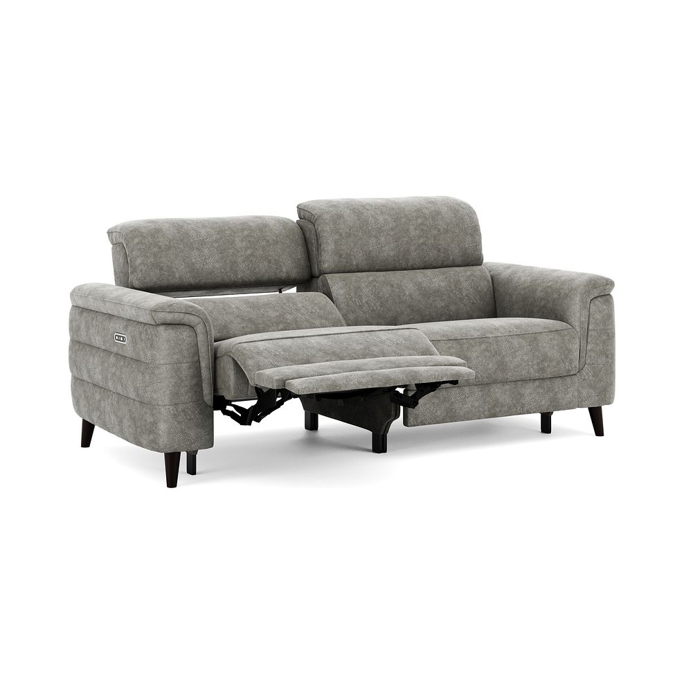 Cassius 3 Seater Power Recliner Sofa with Adjustable Power Headrests in Marble Mink Fabric 2