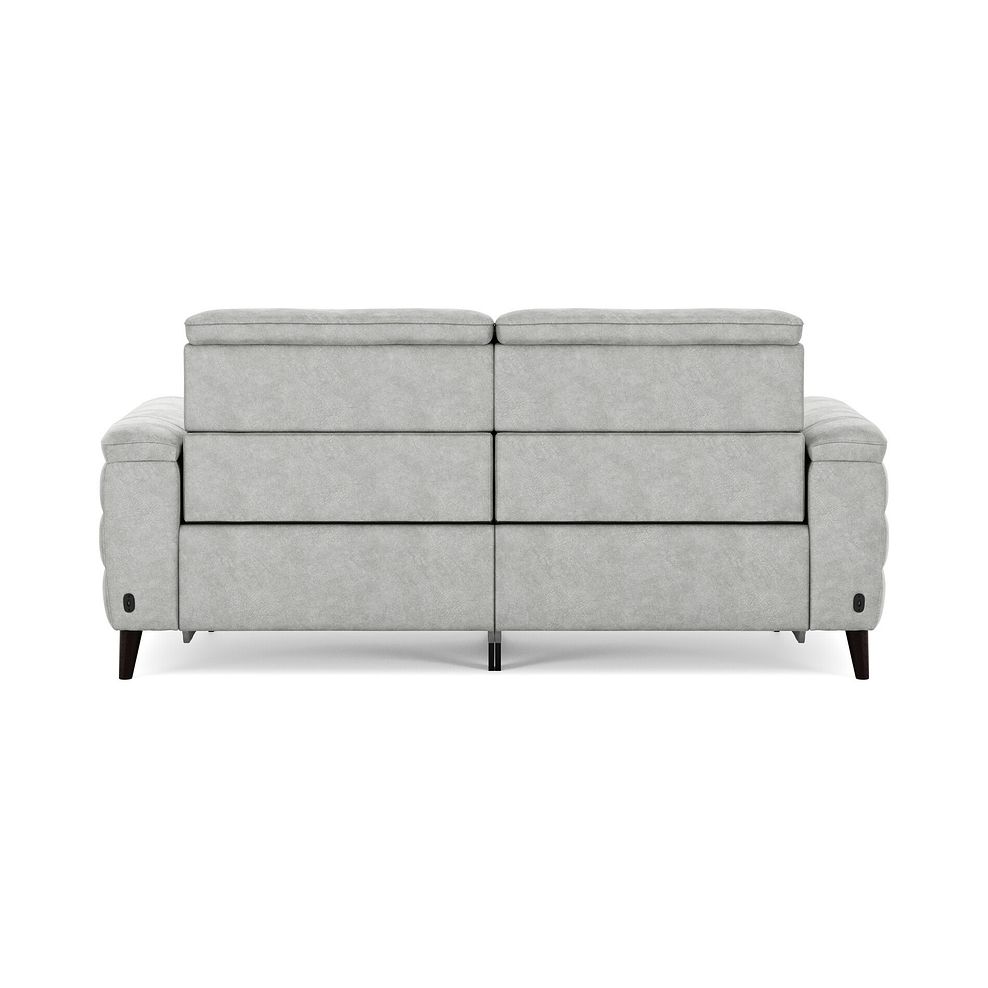 Cassius 3 Seater Power Recliner Sofa with Adjustable Power Headrests in Marble Silver Fabric 6