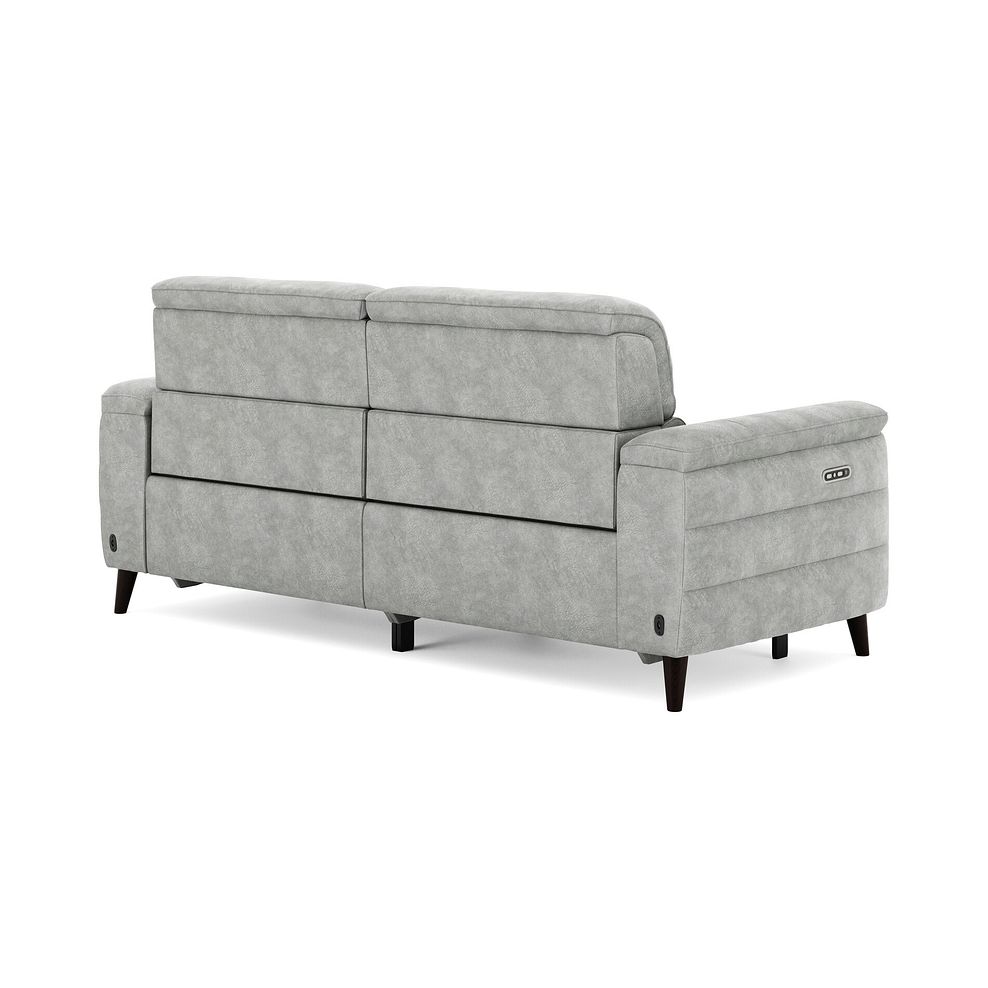 Cassius 3 Seater Power Recliner Sofa with Adjustable Power Headrests in Marble Silver Fabric 5